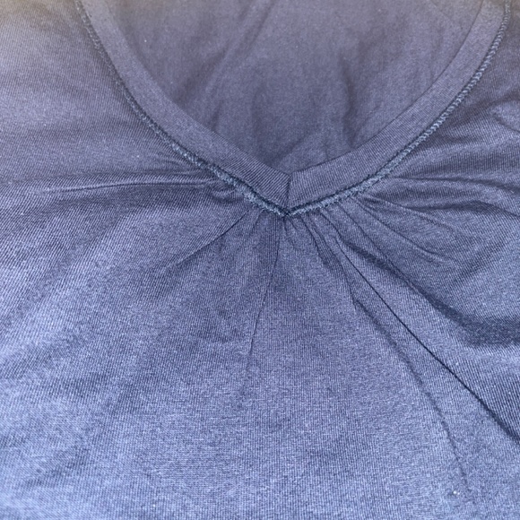 Evan's Cotton Gather V-Neck Navy Shirt Size 30/32 - Picture 4 of 4